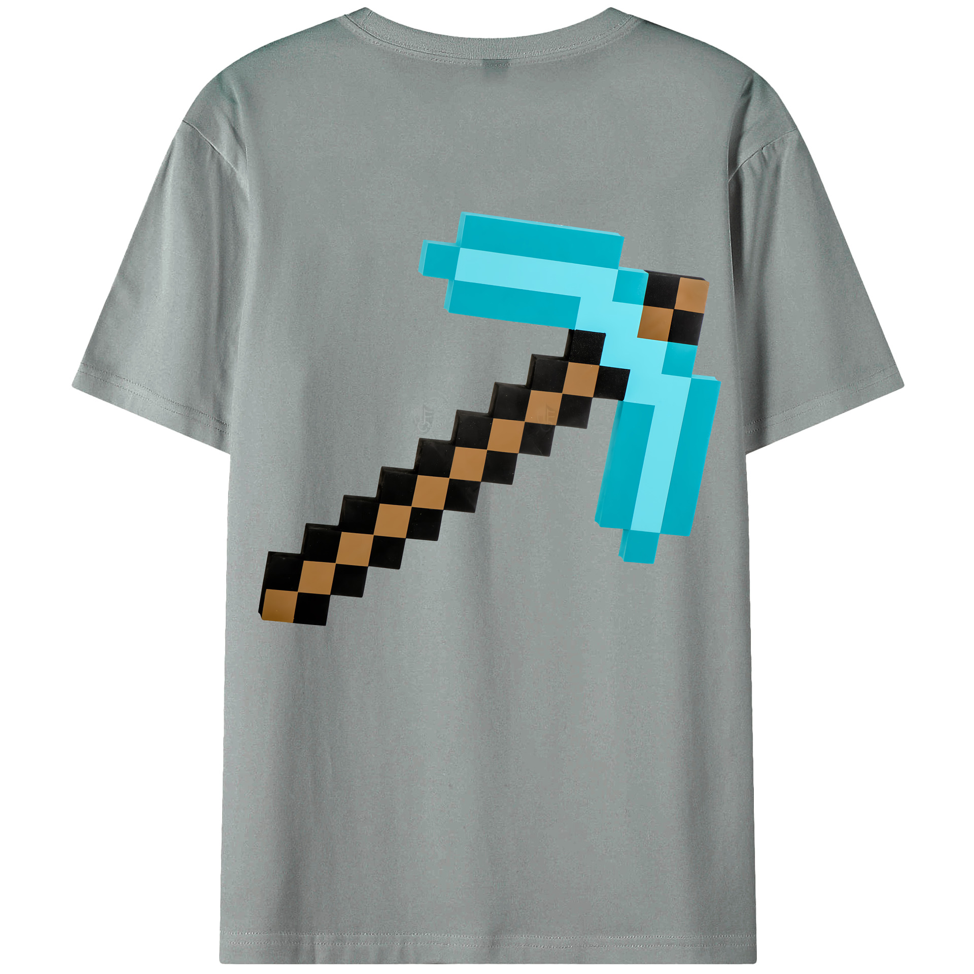 （画像用） マインクラフト ブロックの世界 Minecraft MC Block world 綿100％ メンズ半袖Tシャツ（バックプリント） 通気性